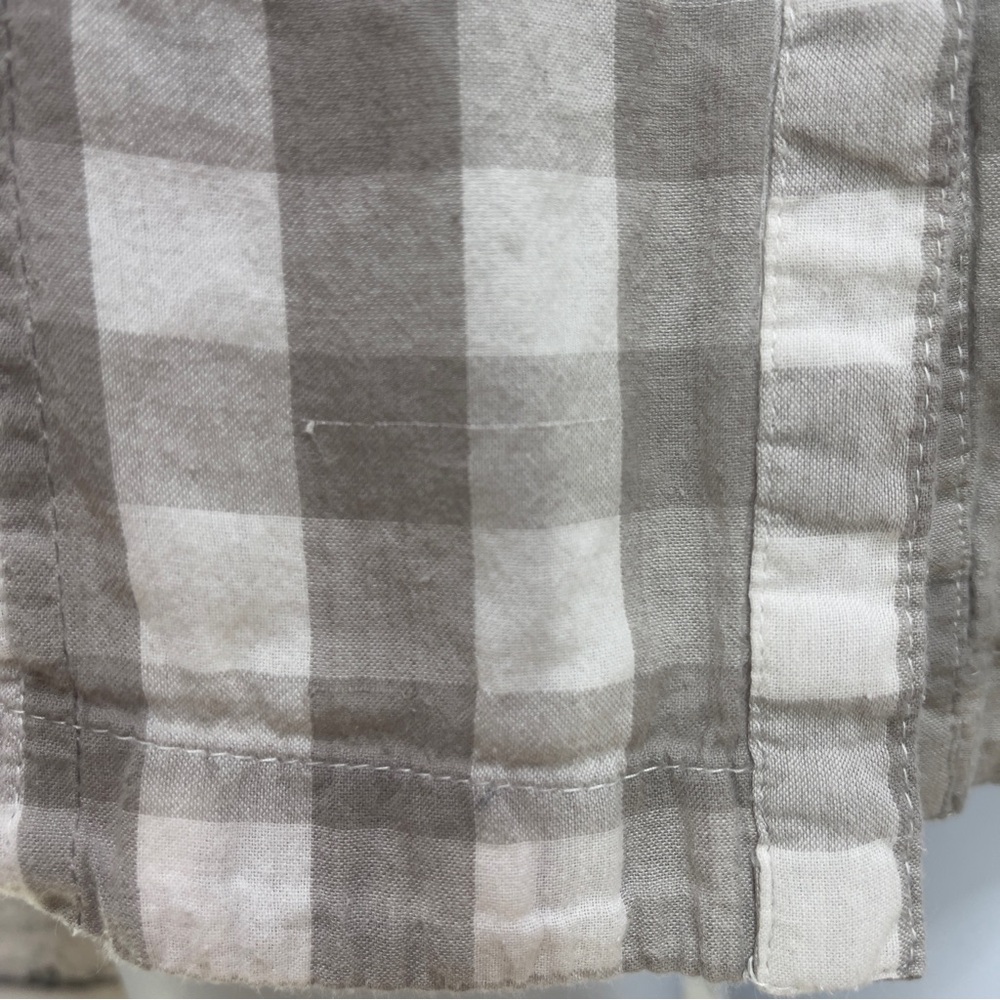 O’Neill Grayish Brown Plaid Ruffle Button Up Top Small - Picture 10 of 10